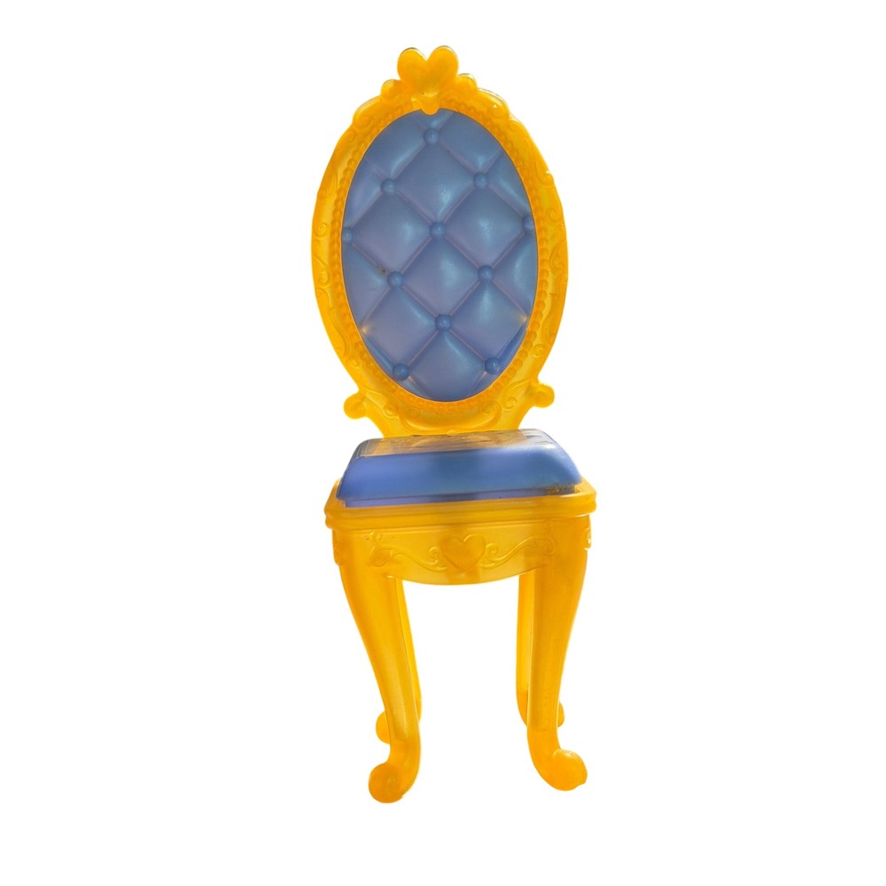 Mattel Barbie Doll Vanity Chair Gold Yellow Blue Tufted Back Furniture 2010 2548